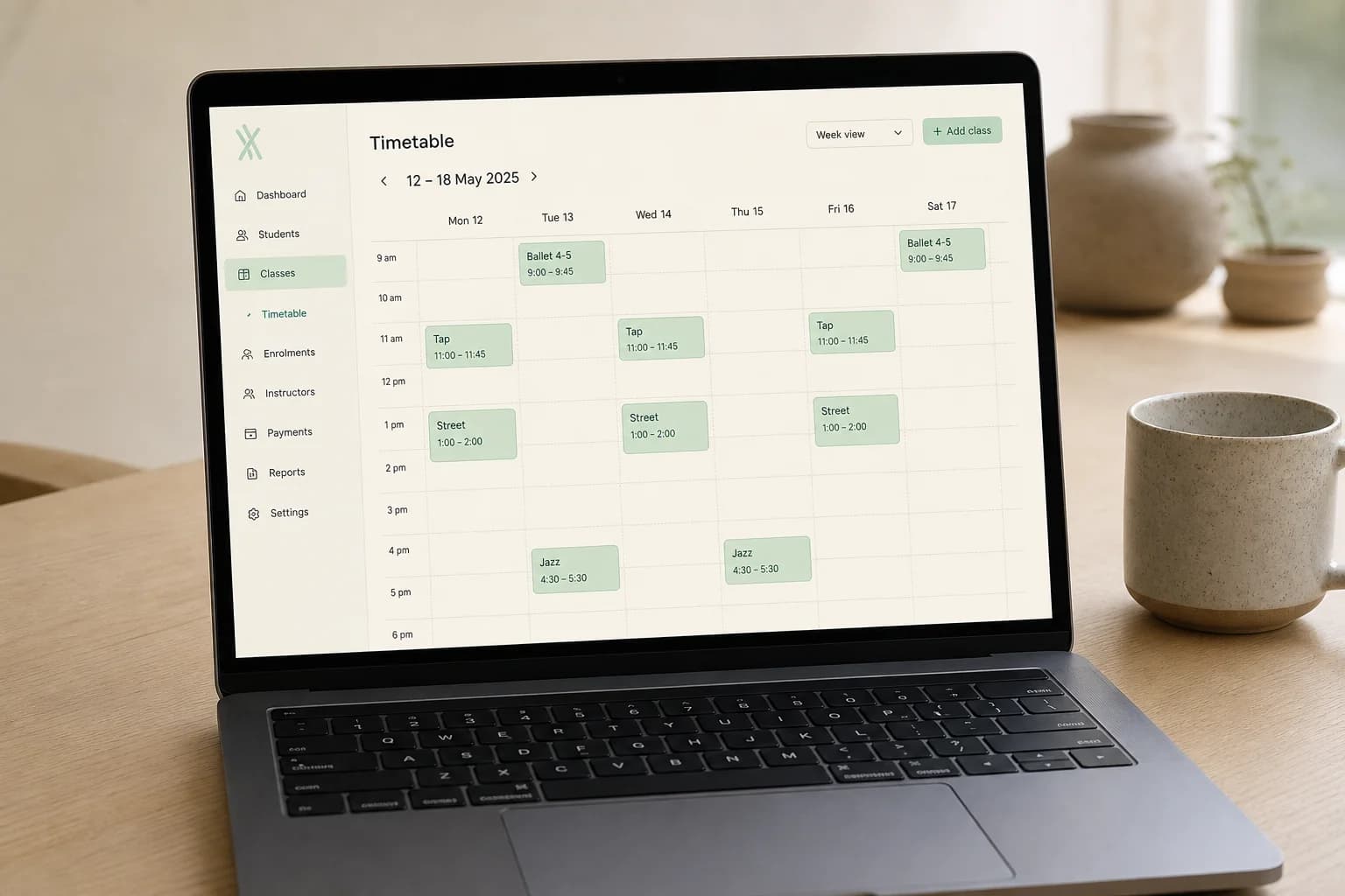Provider timetable view